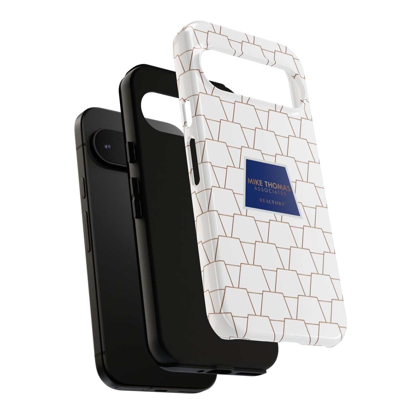 MTA Geometric White & Copper Pattern Phone Case - Tough Cases for Stylish Protection