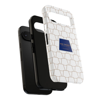 MTA Geometric White & Copper Pattern Phone Case - Tough Cases for Stylish Protection