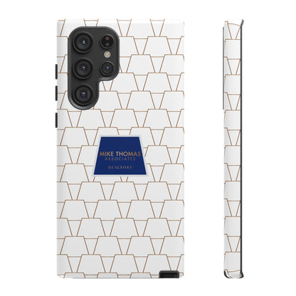 MTA Geometric White & Copper Pattern Phone Case - Tough Cases for Stylish Protection