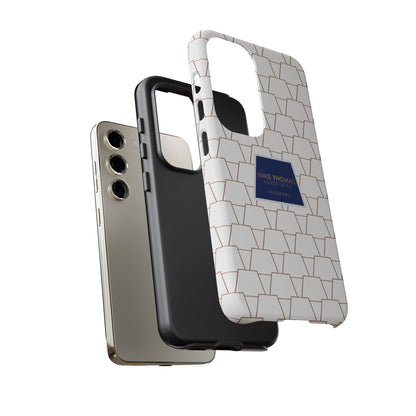 MTA Geometric White & Copper Pattern Phone Case - Tough Cases for Stylish Protection
