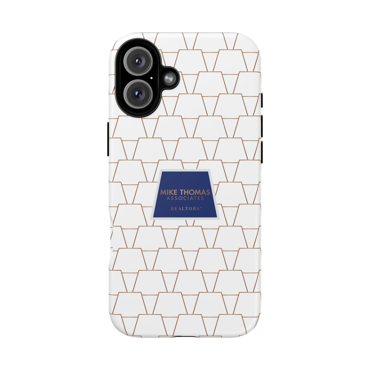MTA Geometric White & Copper Pattern Phone Case - Tough Cases for Stylish Protection