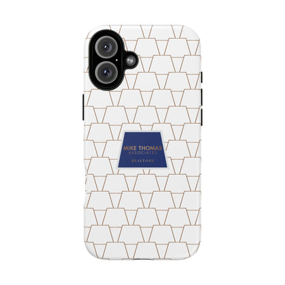 MTA Geometric White & Copper Pattern Phone Case - Tough Cases for Stylish Protection