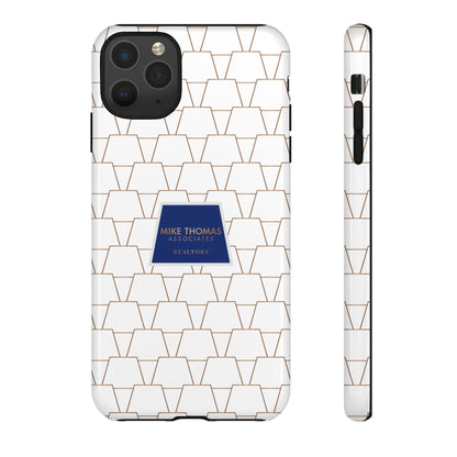 MTA Geometric White & Copper Pattern Phone Case - Tough Cases for Stylish Protection