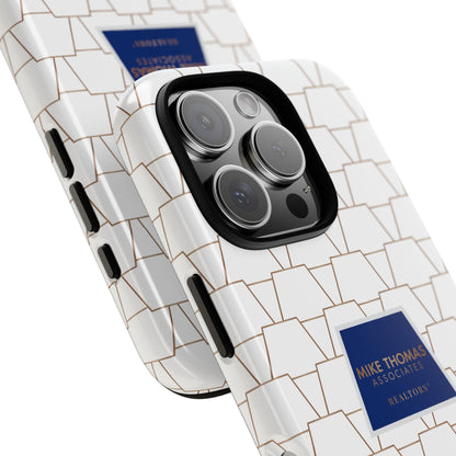 MTA Geometric White & Copper Pattern Phone Case - Tough Cases for Stylish Protection