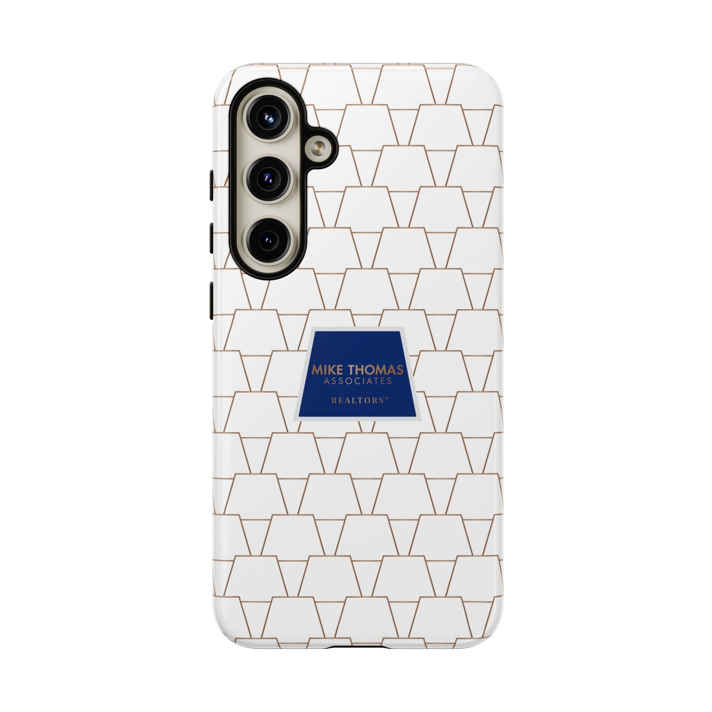 MTA Geometric White & Copper Pattern Phone Case - Tough Cases for Stylish Protection