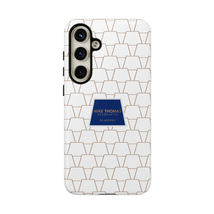 MTA Geometric White & Copper Pattern Phone Case - Tough Cases for Stylish Protection