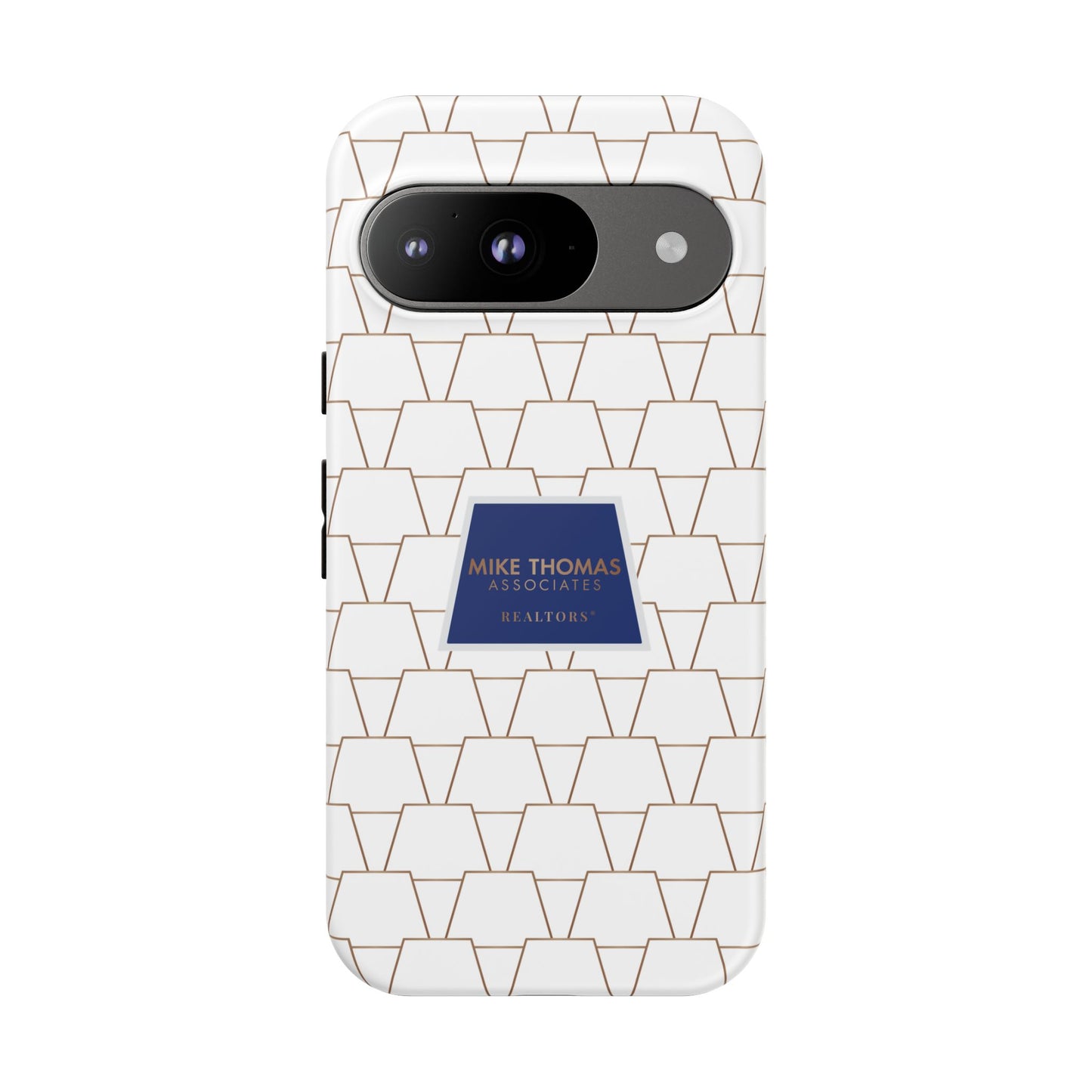 MTA Geometric White & Copper Pattern Phone Case - Tough Cases for Stylish Protection