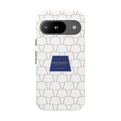 MTA Geometric White & Copper Pattern Phone Case - Tough Cases for Stylish Protection