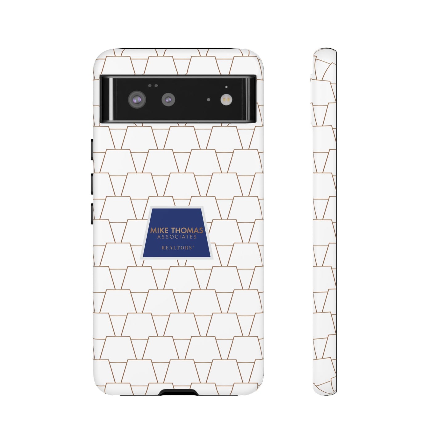 MTA Geometric White & Copper Pattern Phone Case - Tough Cases for Stylish Protection