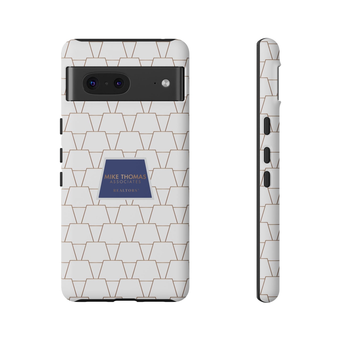 MTA Geometric White & Copper Pattern Phone Case - Tough Cases for Stylish Protection
