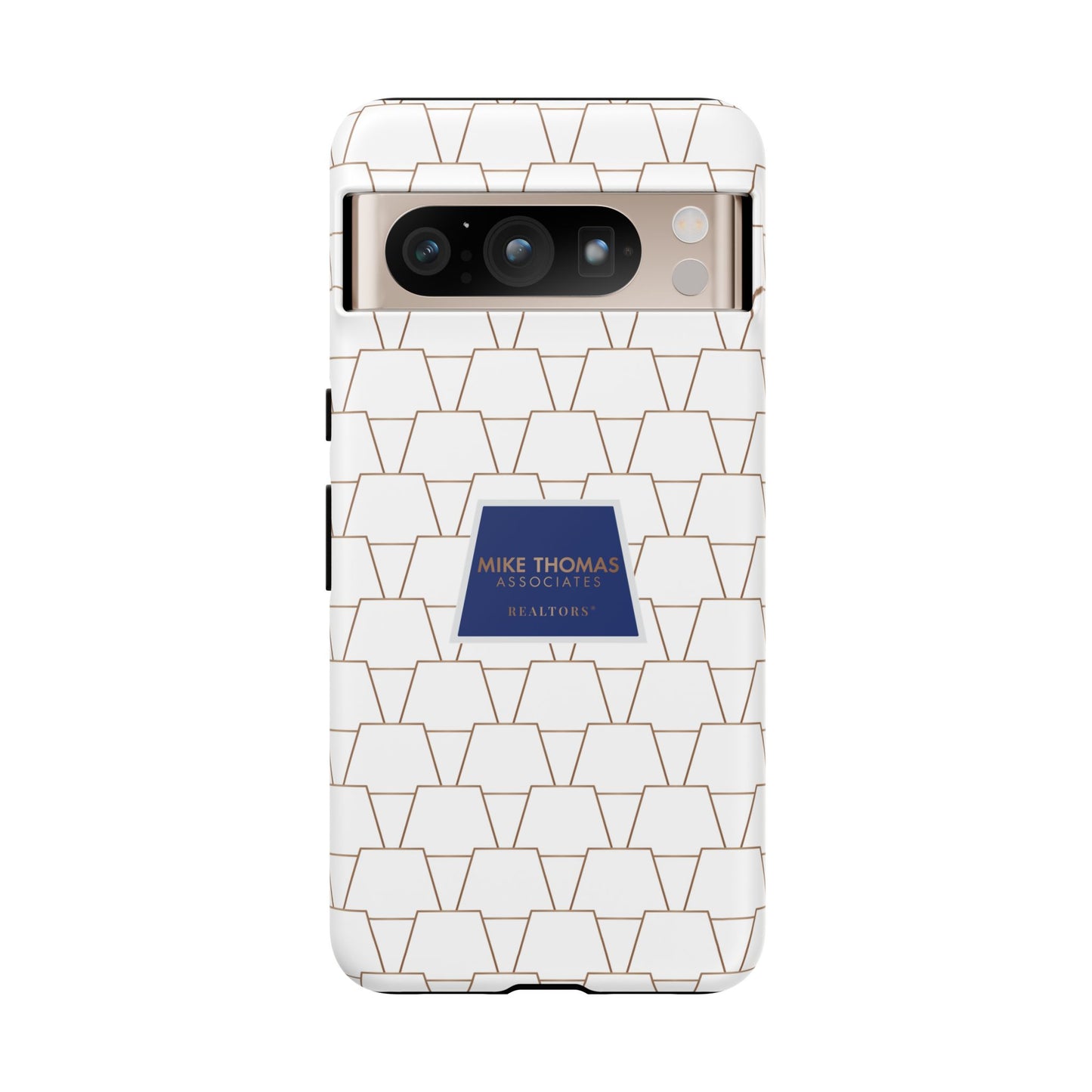 MTA Geometric White & Copper Pattern Phone Case - Tough Cases for Stylish Protection