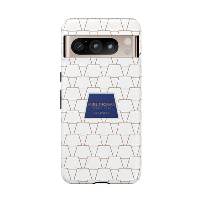 MTA Geometric White & Copper Pattern Phone Case - Tough Cases for Stylish Protection