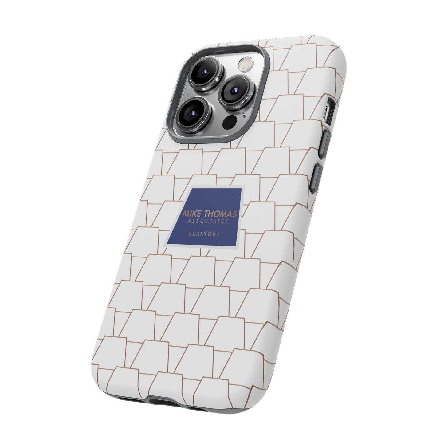 MTA Geometric White & Copper Pattern Phone Case - Tough Cases for Stylish Protection