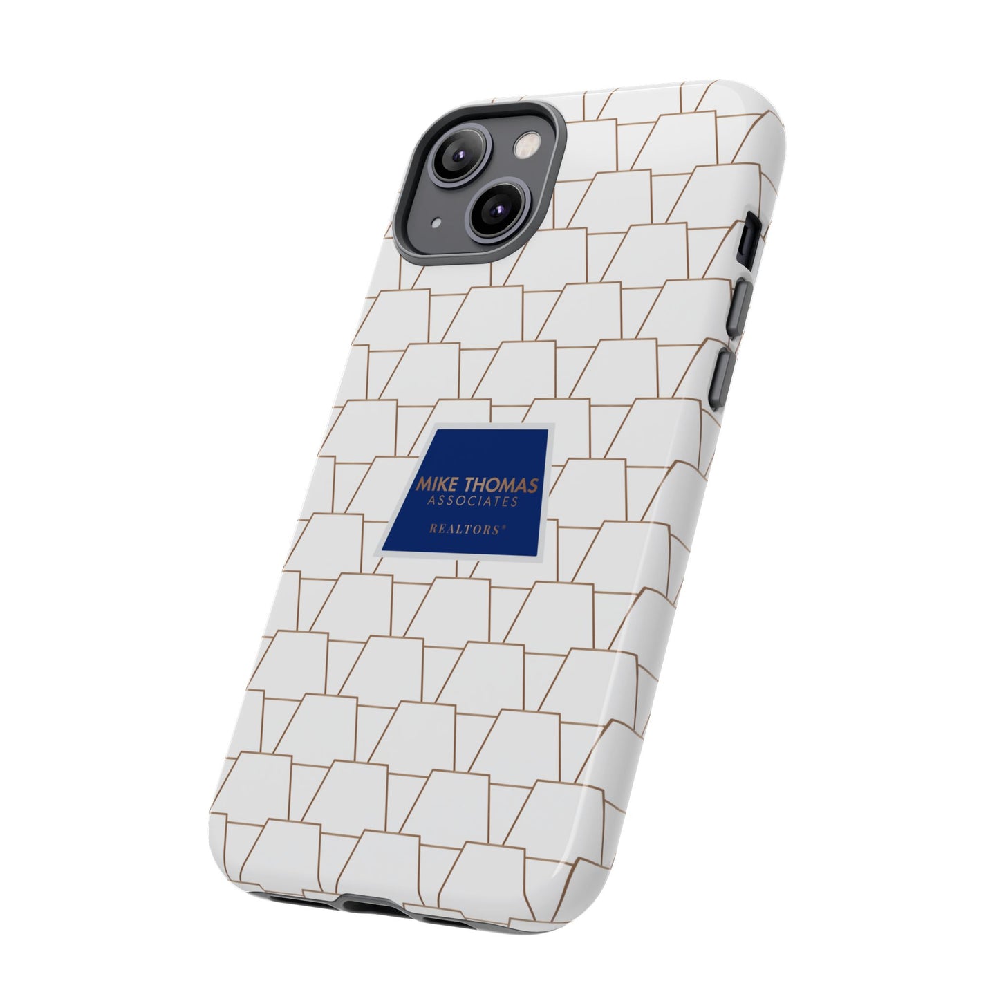 MTA Geometric White & Copper Pattern Phone Case - Tough Cases for Stylish Protection
