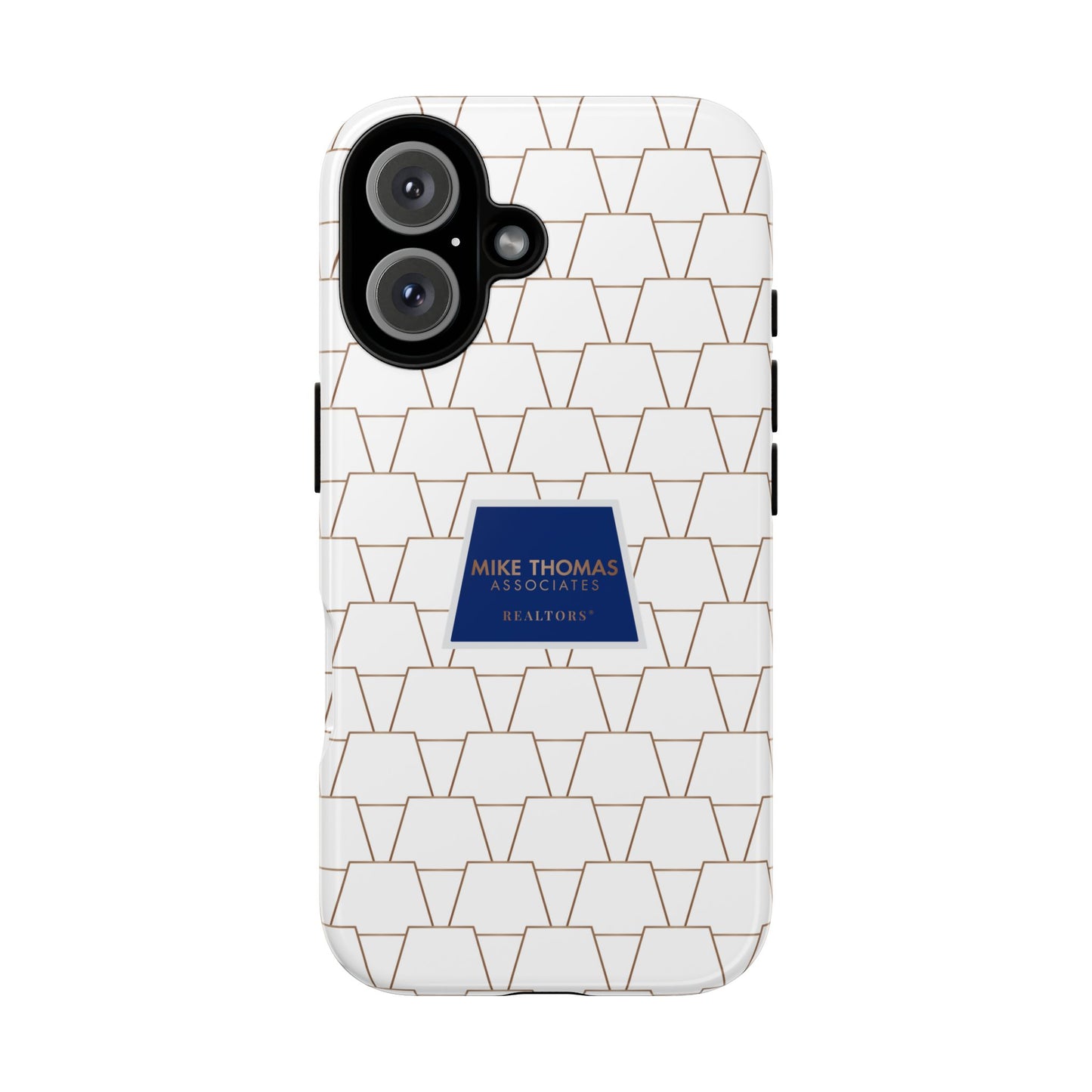 MTA Geometric White & Copper Pattern Phone Case - Tough Cases for Stylish Protection