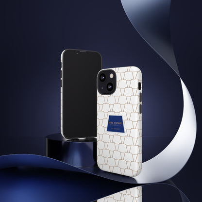 MTA Geometric White & Copper Pattern Phone Case - Tough Cases for Stylish Protection