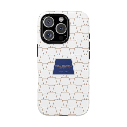 MTA Geometric White & Copper Pattern Phone Case - Tough Cases for Stylish Protection