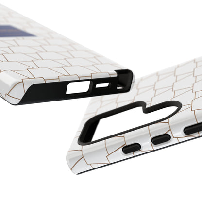 MTA Geometric White & Copper Pattern Phone Case - Tough Cases for Stylish Protection