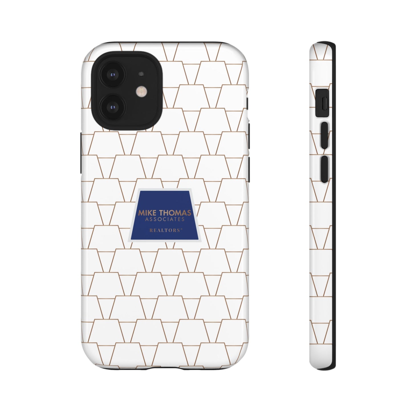 MTA Geometric White & Copper Pattern Phone Case - Tough Cases for Stylish Protection