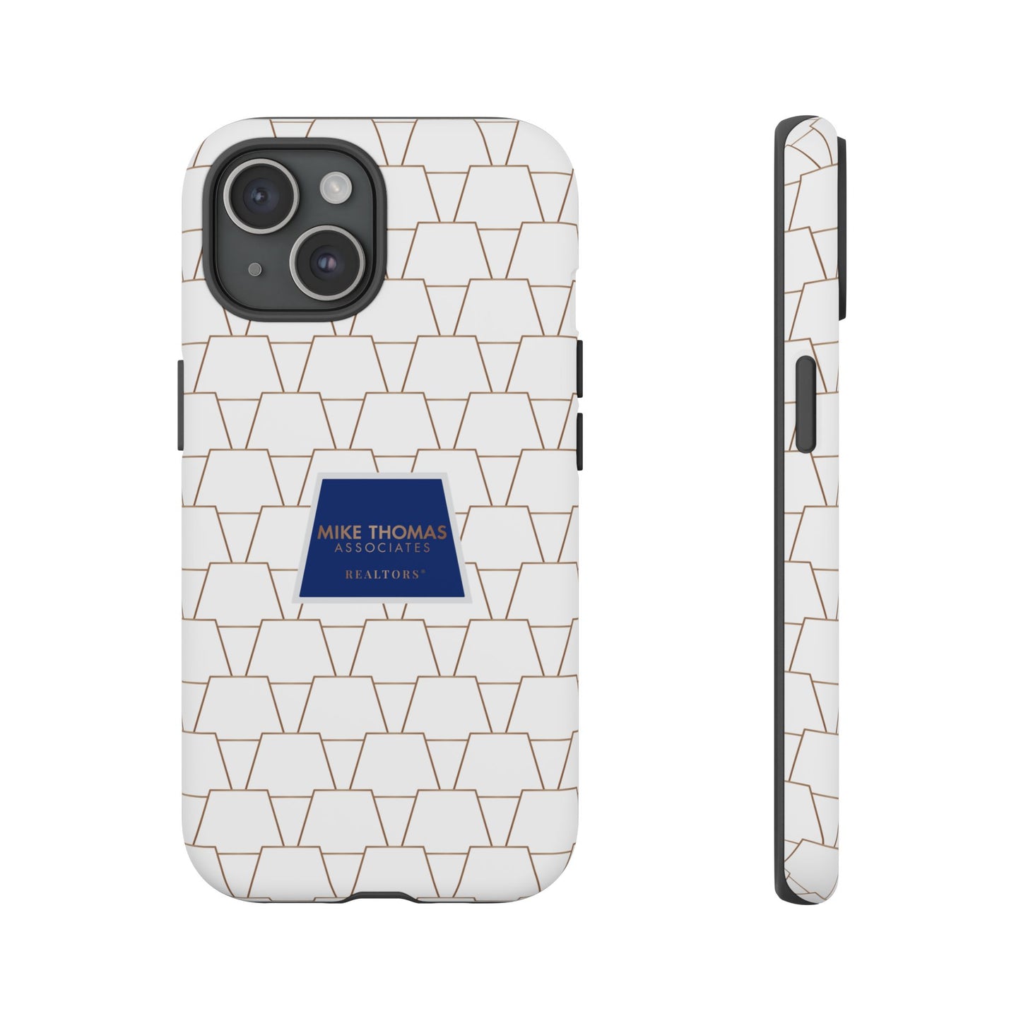 MTA Geometric White & Copper Pattern Phone Case - Tough Cases for Stylish Protection