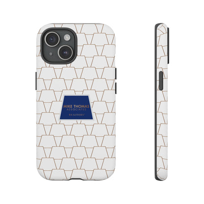 MTA Geometric White & Copper Pattern Phone Case - Tough Cases for Stylish Protection