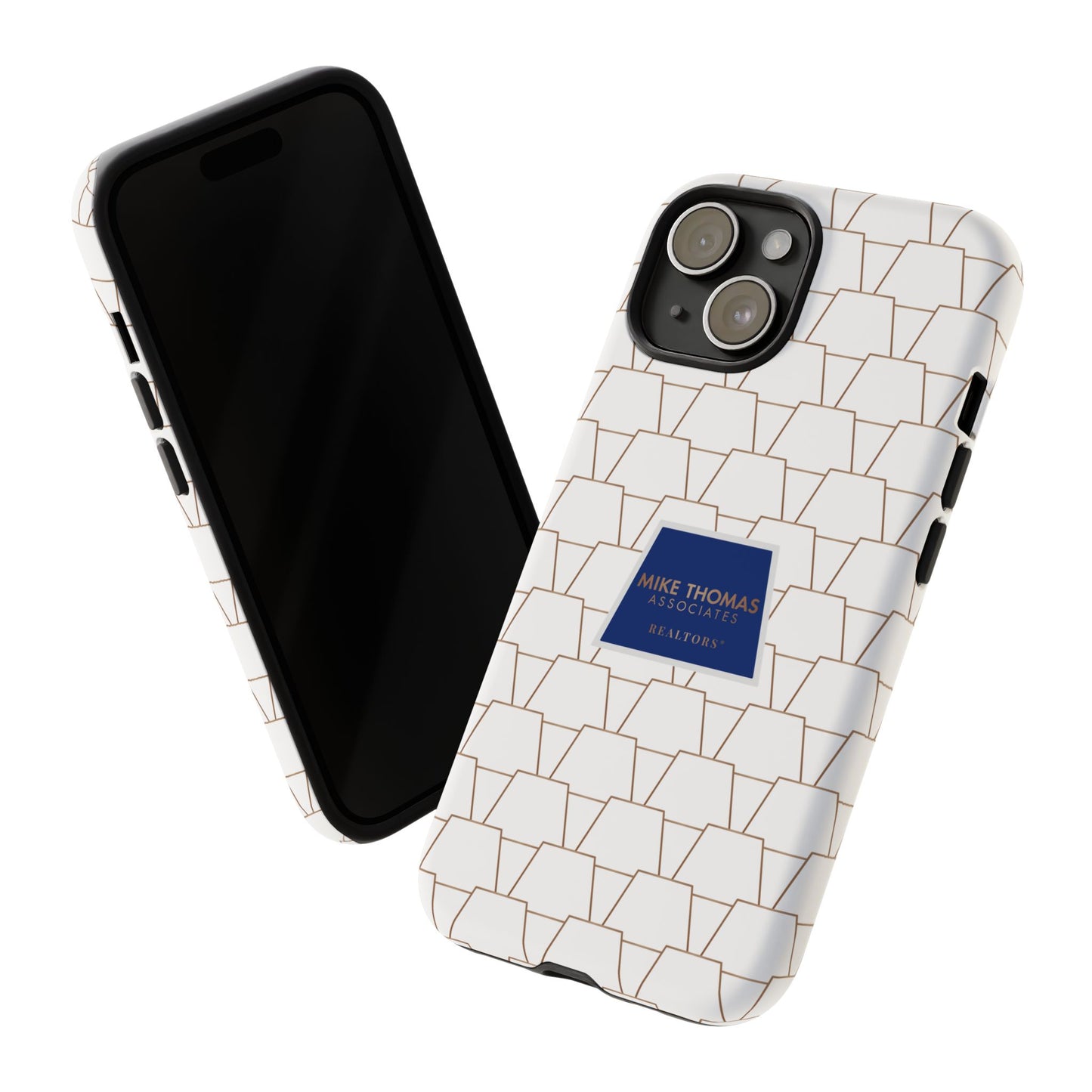 MTA Geometric White & Copper Pattern Phone Case - Tough Cases for Stylish Protection