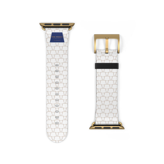 Elegant White MTA Trapezoid Watch Band | Stylish Accessory for Everyday Wear