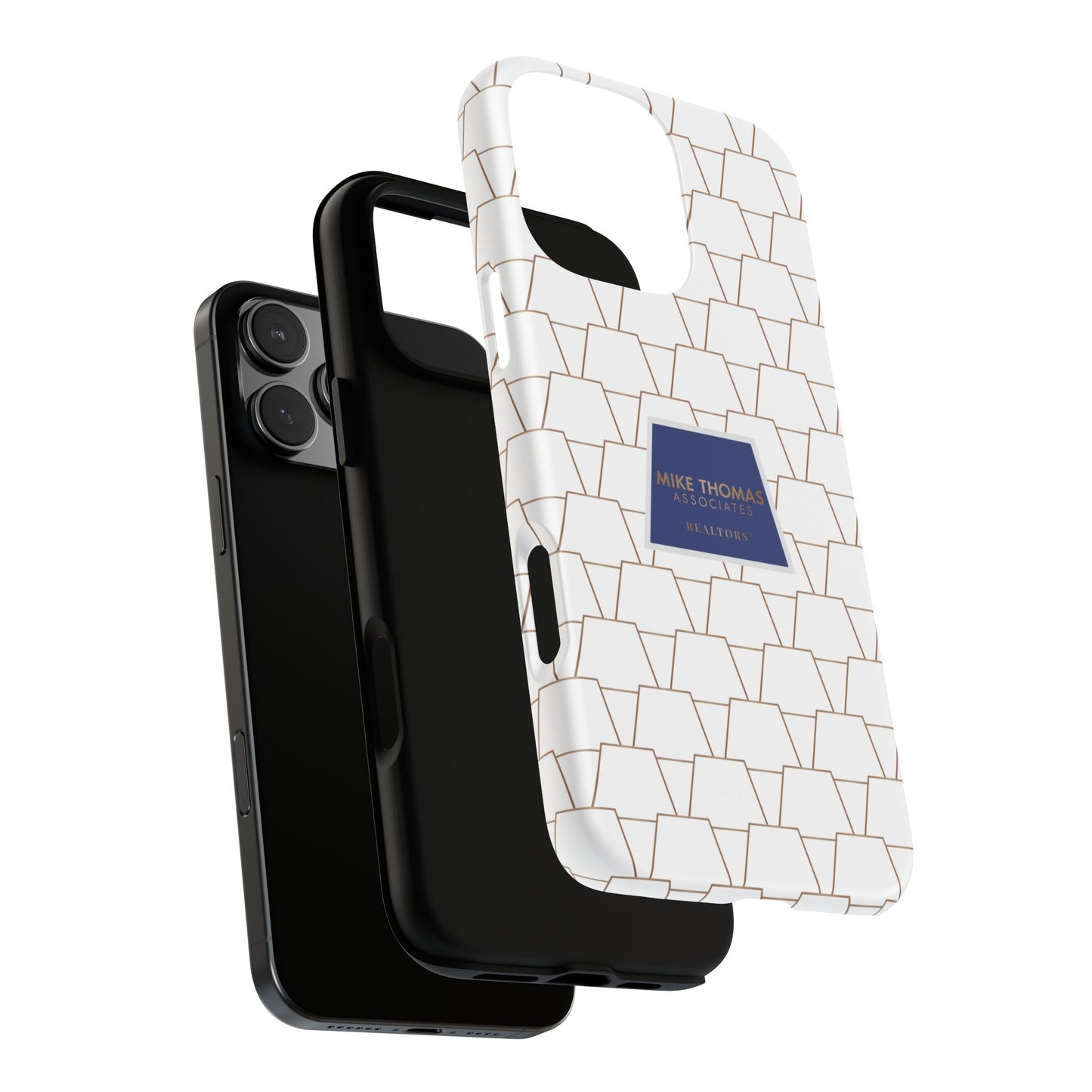 MTA Geometric White & Copper Pattern Phone Case - Tough Cases for Stylish Protection