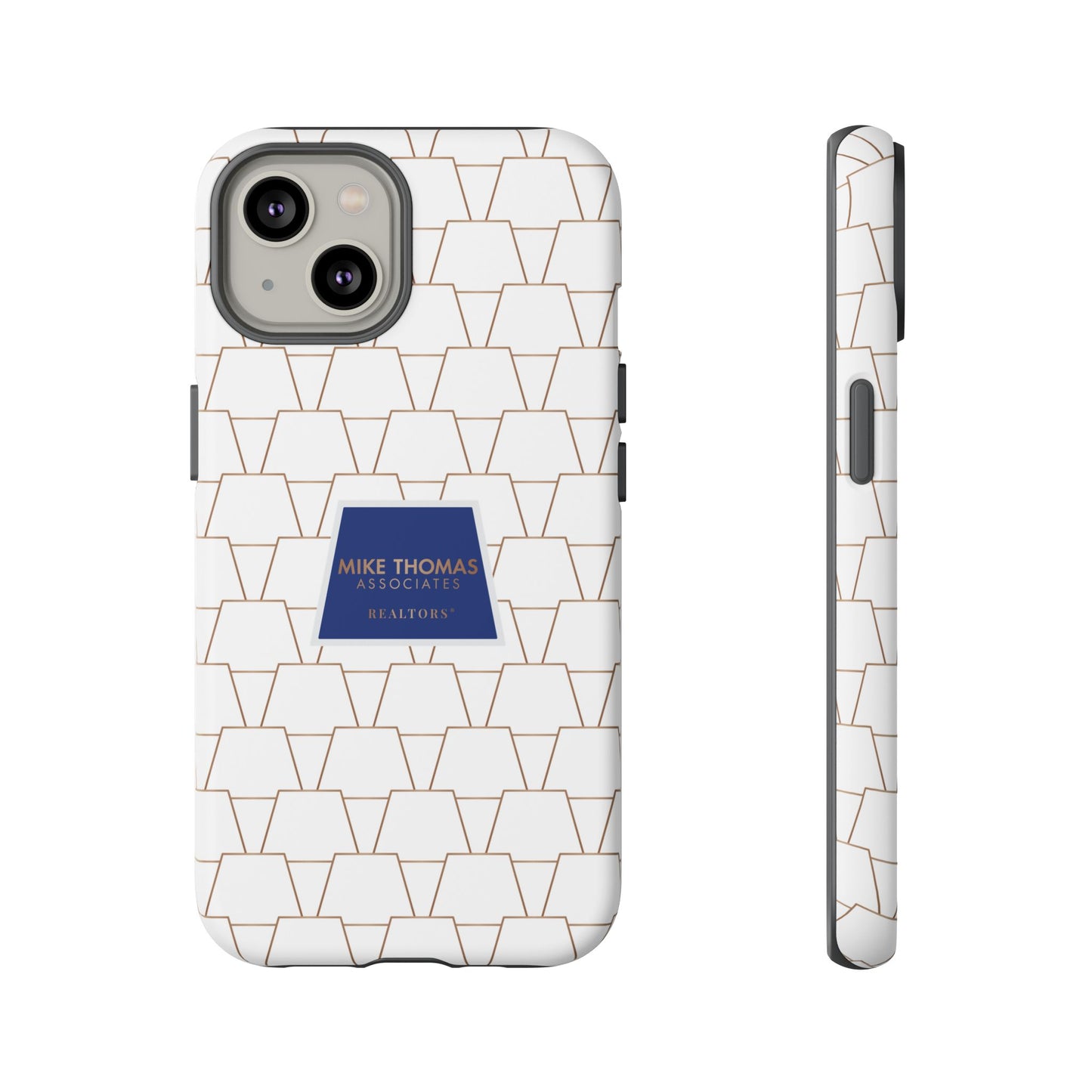 MTA Geometric White & Copper Pattern Phone Case - Tough Cases for Stylish Protection