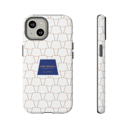 MTA Geometric White & Copper Pattern Phone Case - Tough Cases for Stylish Protection