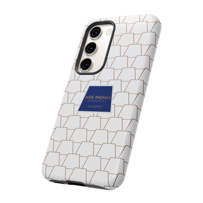MTA Geometric White & Copper Pattern Phone Case - Tough Cases for Stylish Protection