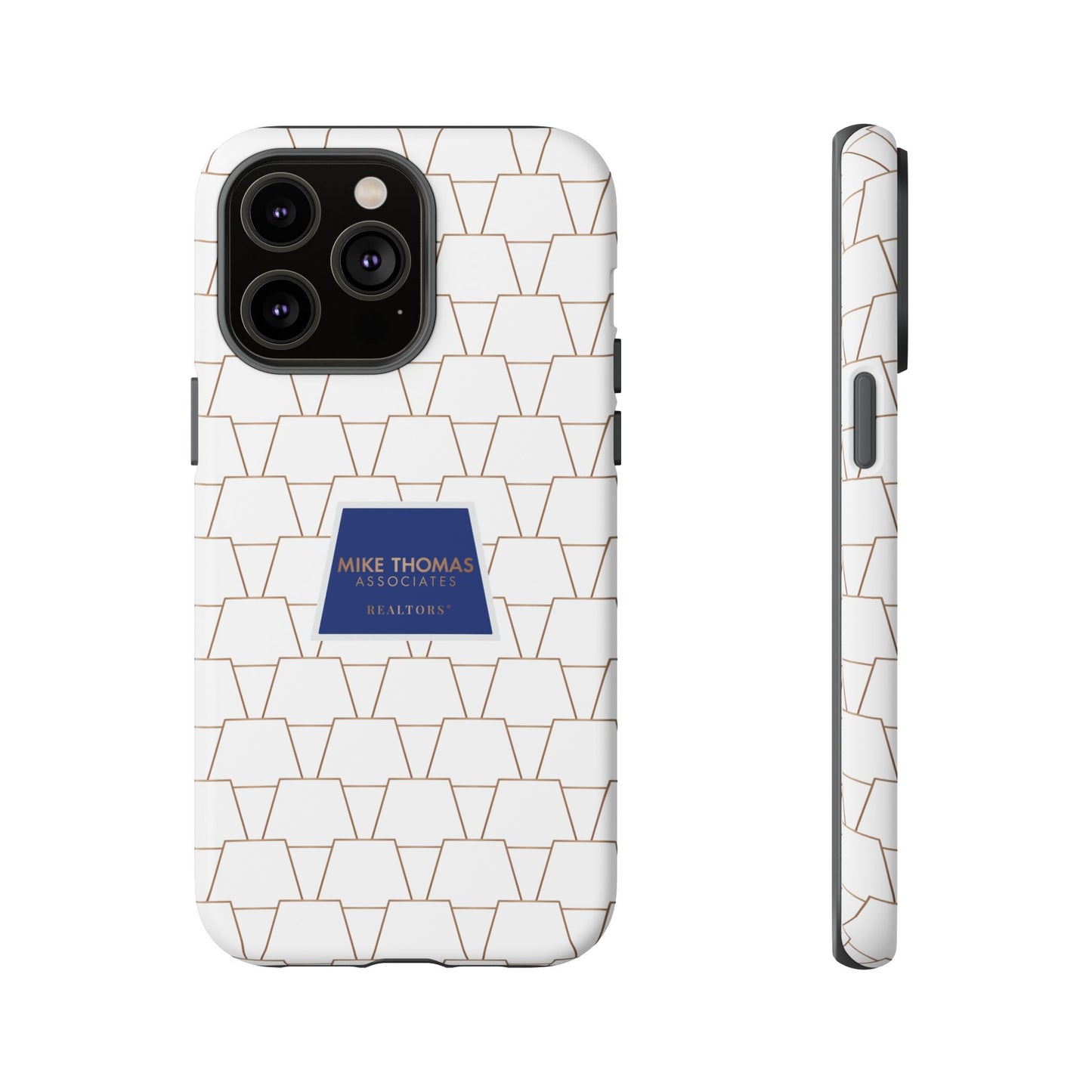 MTA Geometric White & Copper Pattern Phone Case - Tough Cases for Stylish Protection