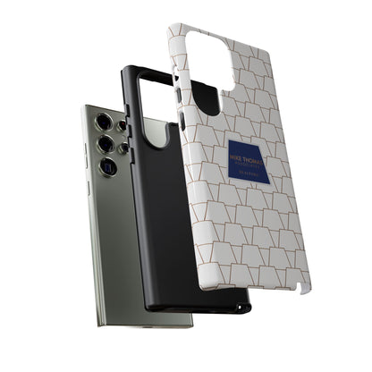 MTA Geometric White & Copper Pattern Phone Case - Tough Cases for Stylish Protection