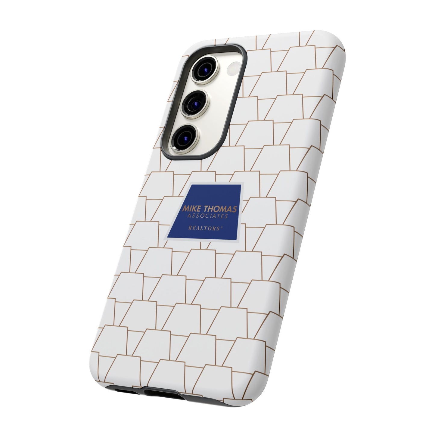 MTA Geometric White & Copper Pattern Phone Case - Tough Cases for Stylish Protection