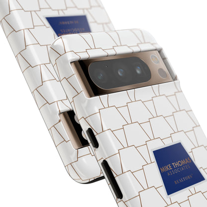 MTA Geometric White & Copper Pattern Phone Case - Tough Cases for Stylish Protection