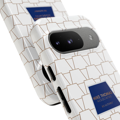 MTA Geometric White & Copper Pattern Phone Case - Tough Cases for Stylish Protection