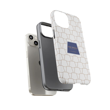 MTA Geometric White & Copper Pattern Phone Case - Tough Cases for Stylish Protection