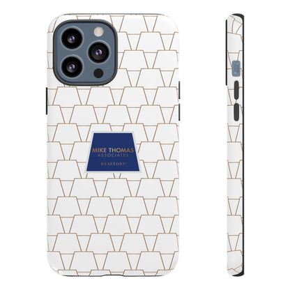 MTA Geometric White & Copper Pattern Phone Case - Tough Cases for Stylish Protection