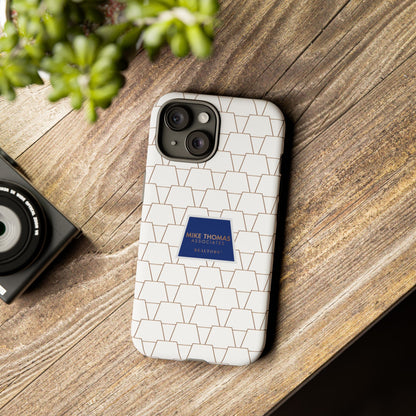 MTA Geometric White & Copper Pattern Phone Case - Tough Cases for Stylish Protection