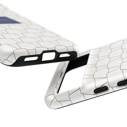 MTA Geometric White & Copper Pattern Phone Case - Tough Cases for Stylish Protection