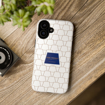 MTA Geometric White & Copper Pattern Phone Case - Tough Cases for Stylish Protection