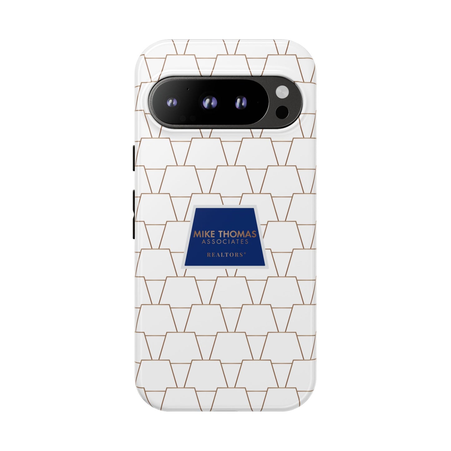 MTA Geometric White & Copper Pattern Phone Case - Tough Cases for Stylish Protection