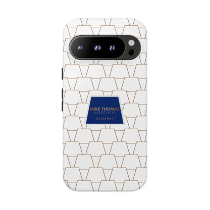 MTA Geometric White & Copper Pattern Phone Case - Tough Cases for Stylish Protection