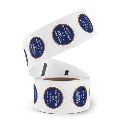 Custom Round Sticker Labels for Referrals, Business Branding Stickers, Reward Stickers, Marketing Labels, Personalized Labels