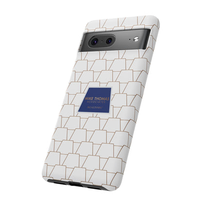 MTA Geometric White & Copper Pattern Phone Case - Tough Cases for Stylish Protection
