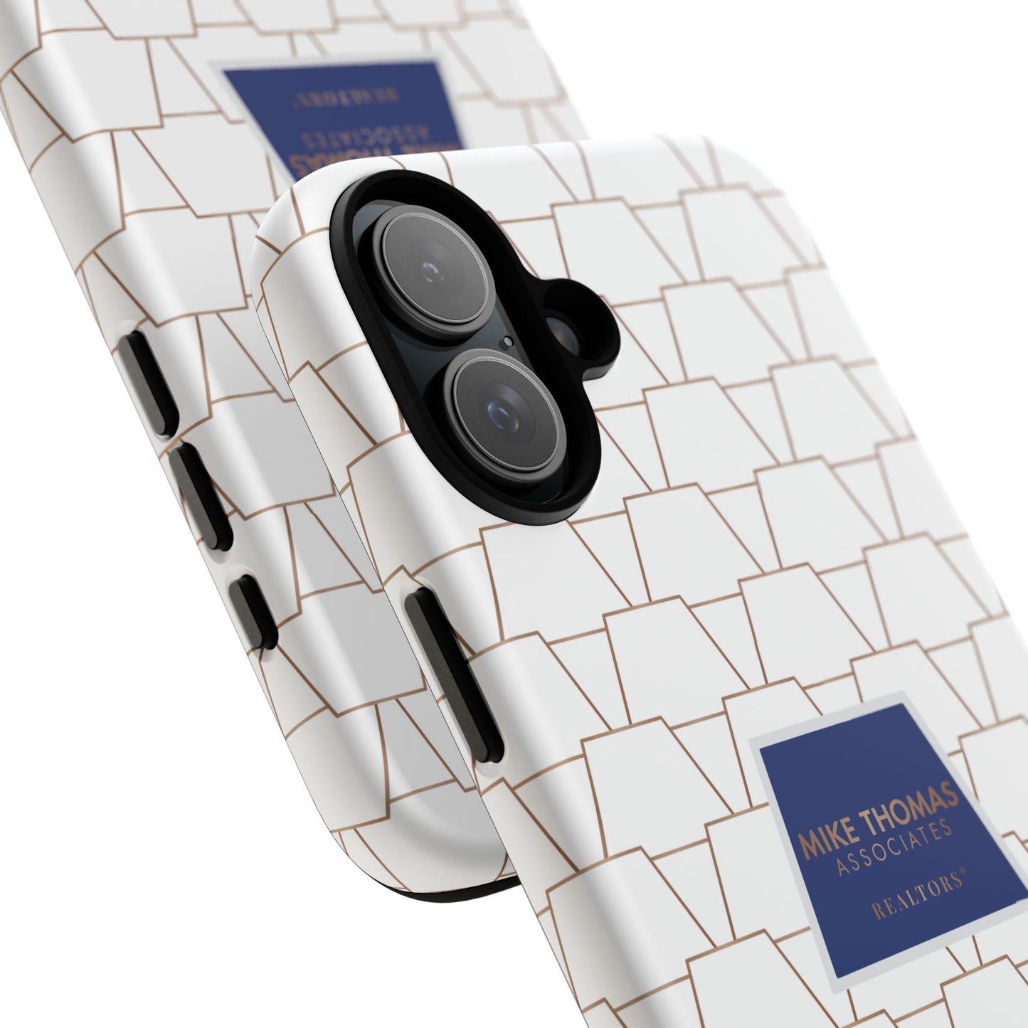 MTA Geometric White & Copper Pattern Phone Case - Tough Cases for Stylish Protection