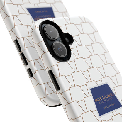 MTA Geometric White & Copper Pattern Phone Case - Tough Cases for Stylish Protection