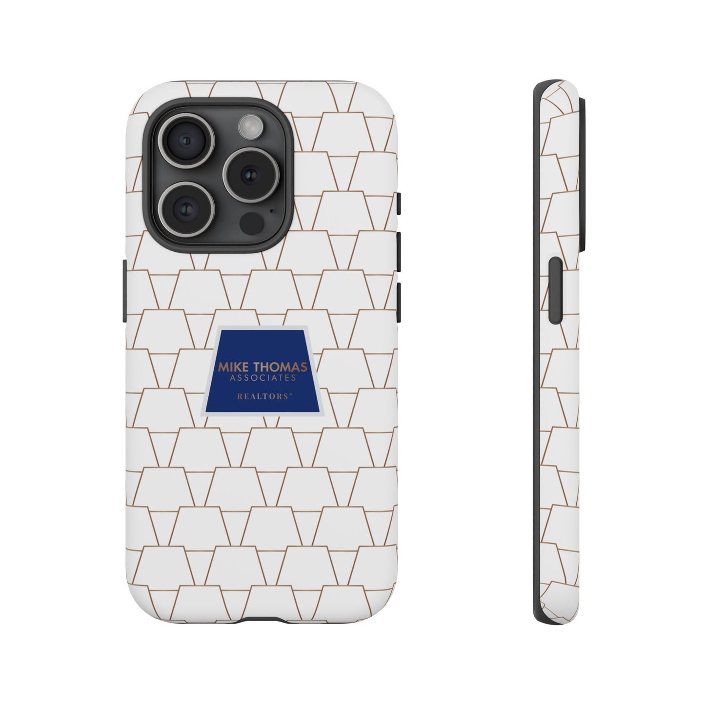 MTA Geometric White & Copper Pattern Phone Case - Tough Cases for Stylish Protection