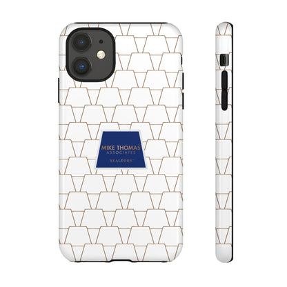 MTA Geometric White & Copper Pattern Phone Case - Tough Cases for Stylish Protection