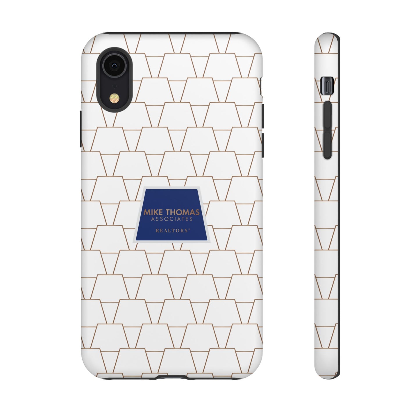 MTA Geometric White & Copper Pattern Phone Case - Tough Cases for Stylish Protection